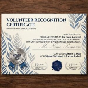 Volunteer Certificates