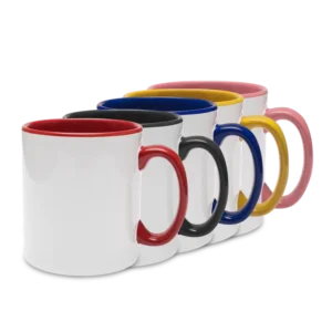 Color handle printed mugs